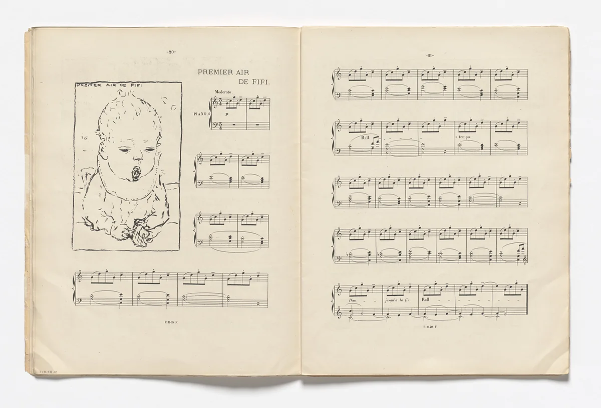 Fifi's First Song (Premier air de Fifi) (headpiece, page 20) from Petites scènes familières by Pierre Bonnard, illustrated book, 1893