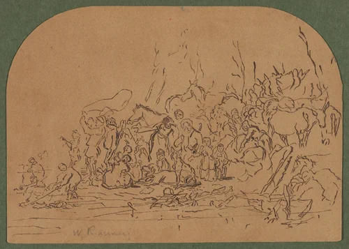 Study for "The Freshet" by William Tylee Ranney, drawing, 1857