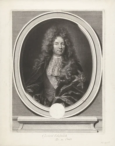 Portret van Charles Colbert by Gerard Edelinck, print, 1691