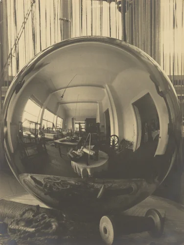 Reflection: the Weaving Workshop in the Ball by Georg Muche, photograph, 1921