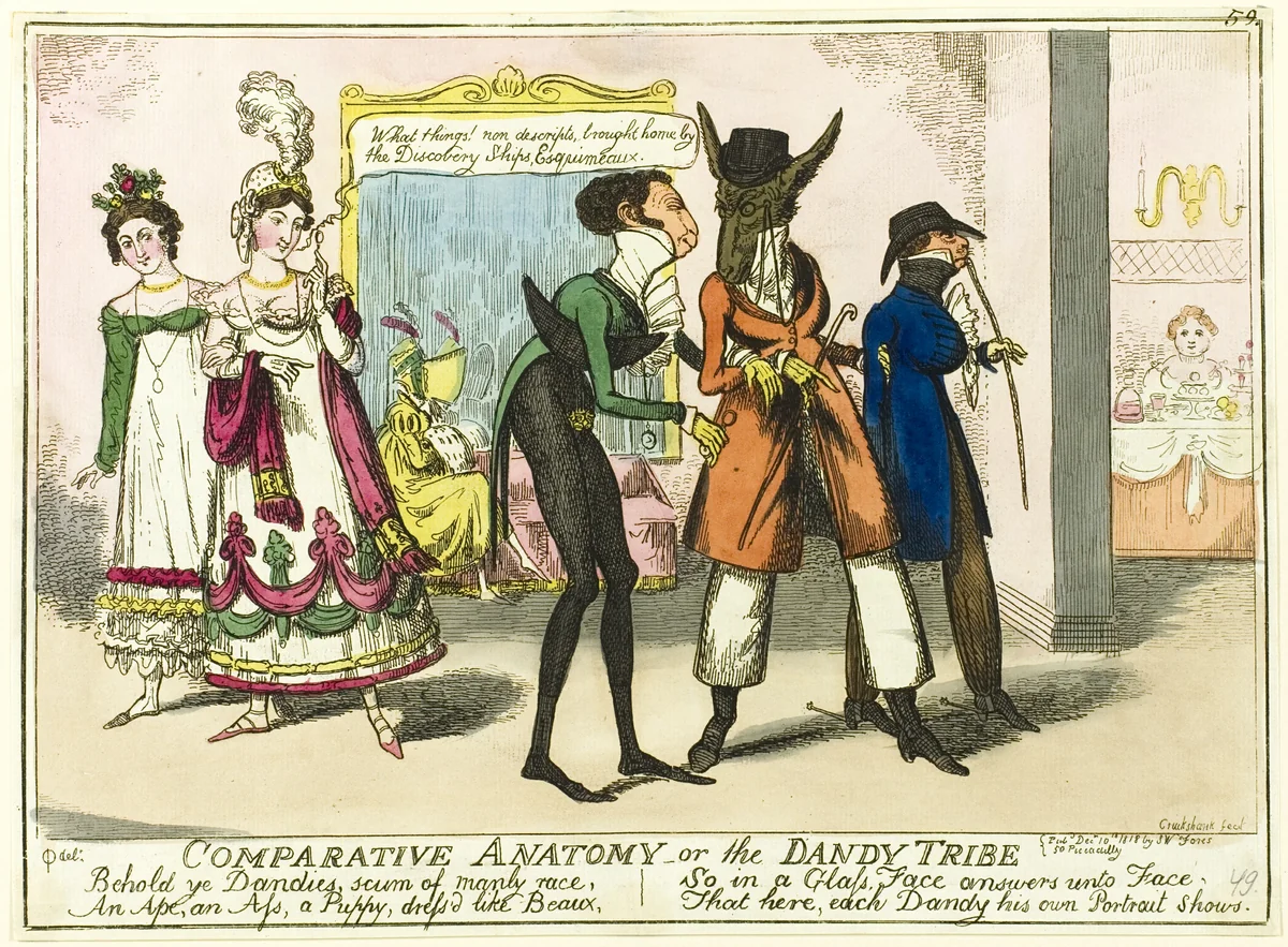 Comparative Anatomy by Isaac Robert Cruikshank, print, 1818