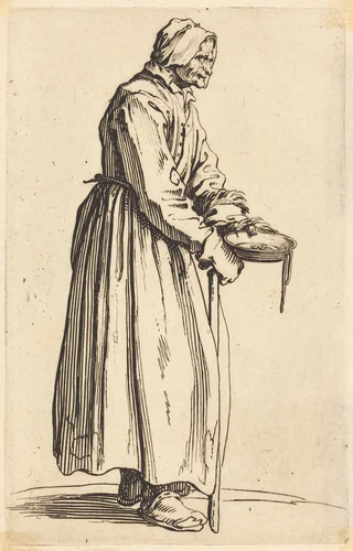 Beggar Woman with Pan by Jacques Callot, print, 1622