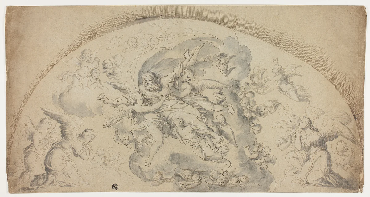 God the Father in Glory by Pietro Testa, drawing, 1630-1657