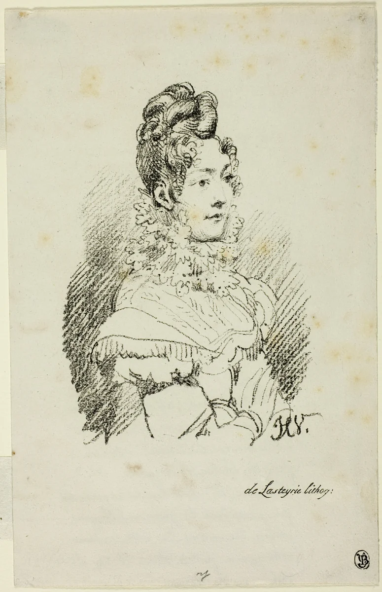 Portrait of Madame Perregaux by Horace Vernet, print, 1816