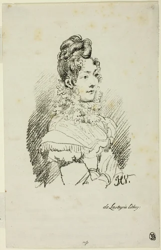 Portrait of Madame Perregaux by Horace Vernet, print, 1816