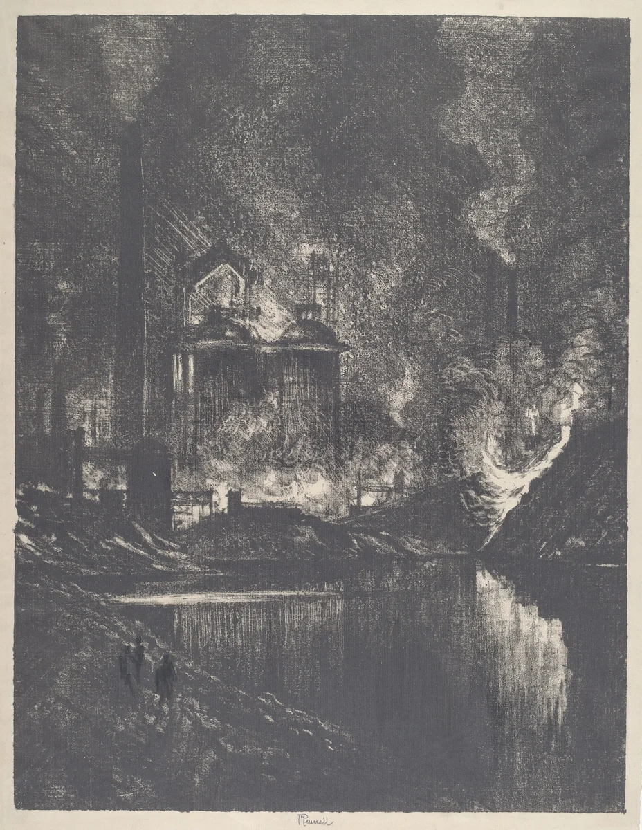 The Lake of Fire, Charleroi by Joseph Pennell, print, 1911