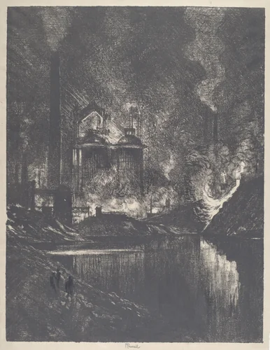 The Lake of Fire, Charleroi by Joseph Pennell, print, 1911