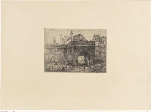 Onze-Lieve-Vrouwepoort te Maastricht by Alexander Schaepkens, print, 1830-1899