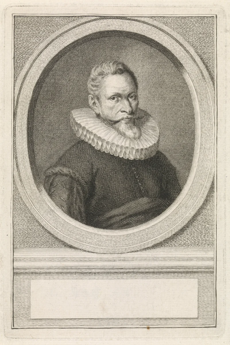 Portret van Jacob Cornelisz Banjaert, genaamd Van Neck by Jacob Houbraken, print, 1749-1780