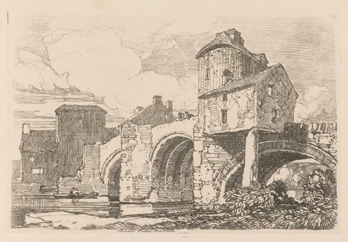 Liber Studiorum: Plate 26, Monnow Bridge, Monmouthshire by John Sell Cotman, book, 1838