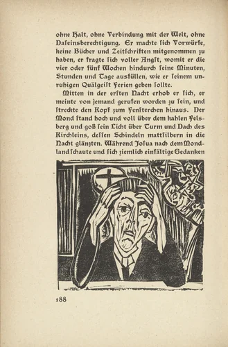 As Josua Grübler Found his Way: Josua (Wie Josua Grübler seinen Weg fand: Josua) (in-text plate, page 188) from Neben der Heerstrasse (Off the Main Road) by Ernst Ludwig Kirchner, illustrated book, 1923