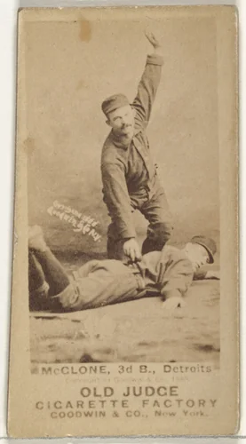 McGlone, 3rd Base, Detroit Wolverines, from the Old Judge series (N172) for Old Judge Cigarettes by Goodwin & Company, photograph, 1888