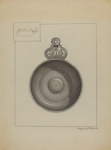 Pewter Porringer by Eugene Barrell, index of american design, 1936