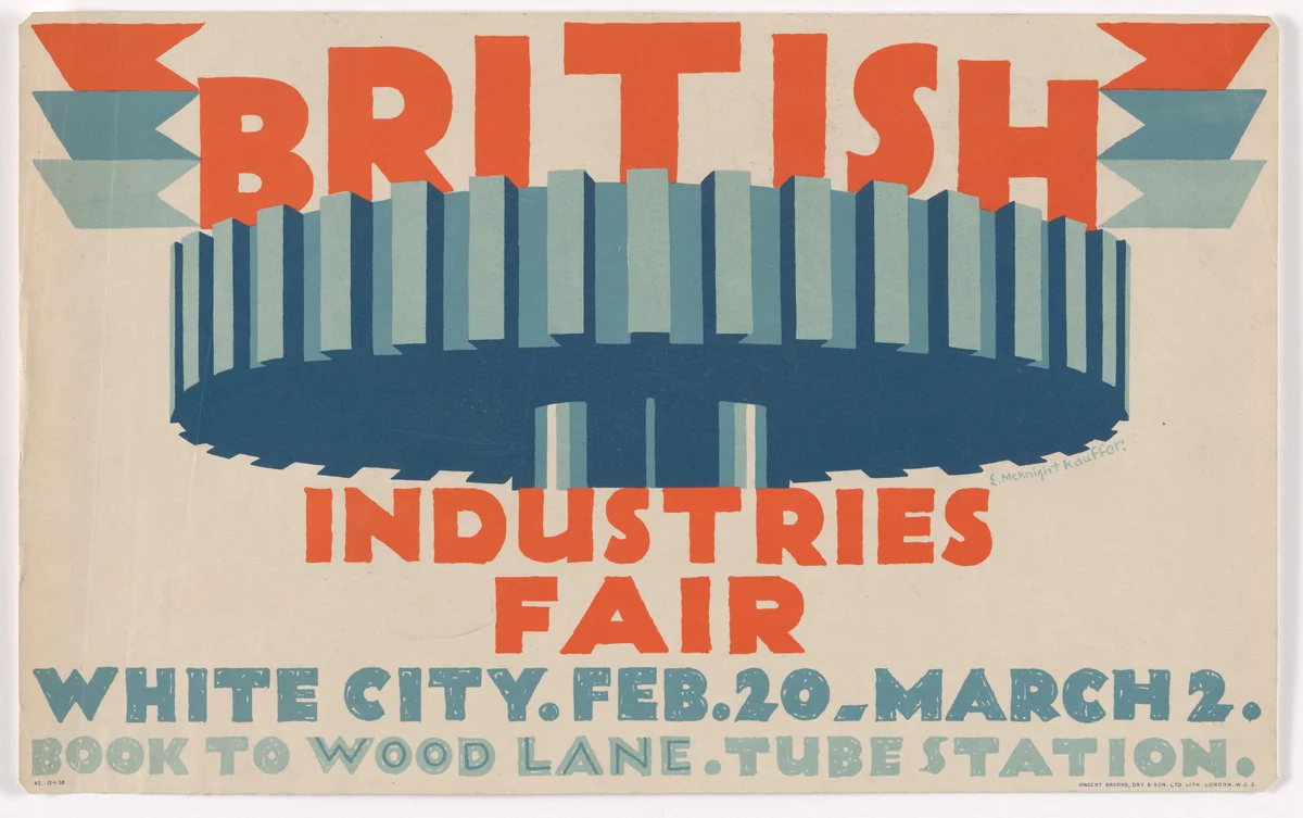 British Industries Fair, White City, Feb. 20 - March 2 by E. McKnight Kauffer, design, 1925