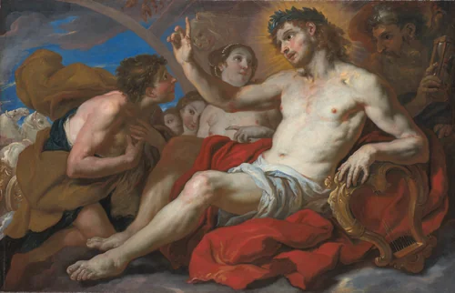 Apollo Granting Phaeton Permission to Drive the Chariot of the Sun by Johann Michael Rottmayr, painting, 1690-1695