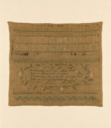 Sampler by Nancy Laird, textile, 1808