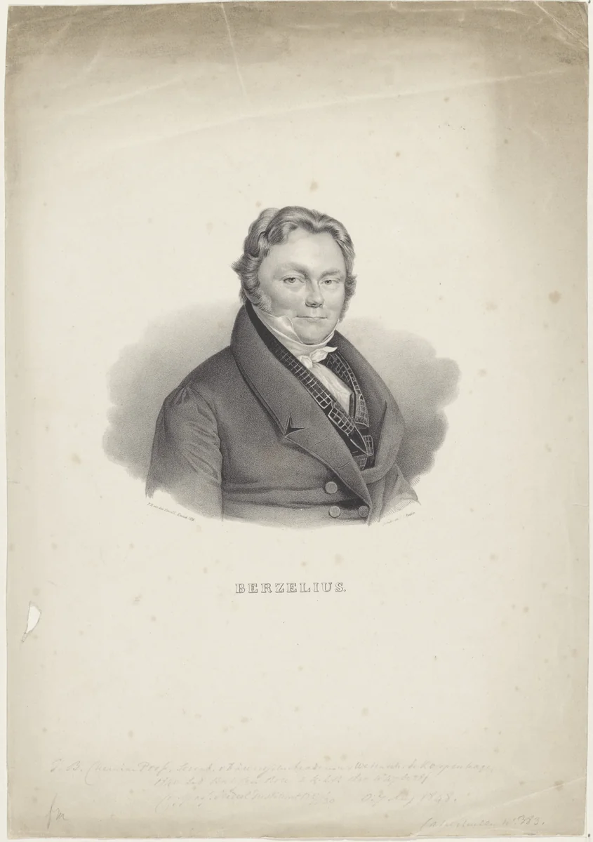 Portret van Jöns Jacob Berzelius by anonymous, print, 1836