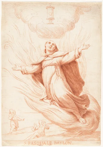 Saint Paschal Baylon in Ecstasy by Giuseppe Maria Crespi, drawing, 1695-1705