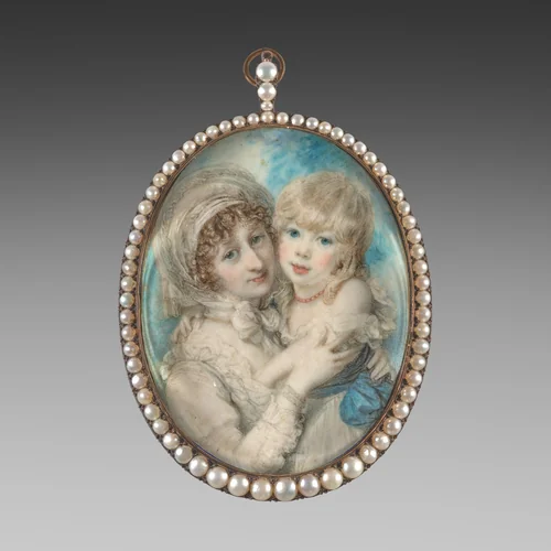 Portrait of Catherine Clemens and Her Son, John Marcus Clemens by Richard Cosway, painting, 1795-1805