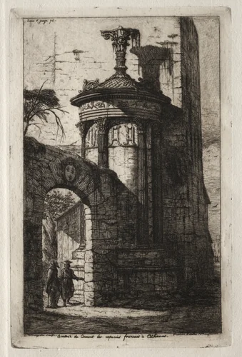 Entrance to the French Capuchin Convent at Athens by Charles Meryon, print, 1854