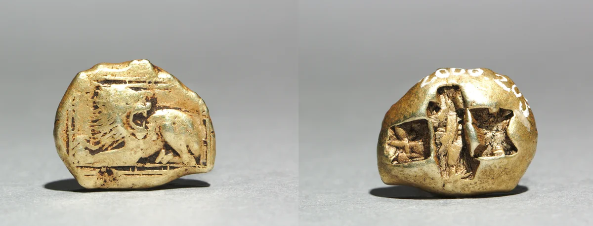 Stater: Lion (obverse); Incuse Punches (reverse) by Unknown, metalwork, -600--550