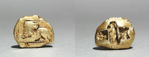 Stater: Lion (obverse); Incuse Punches (reverse) by Unknown, metalwork, -600--550