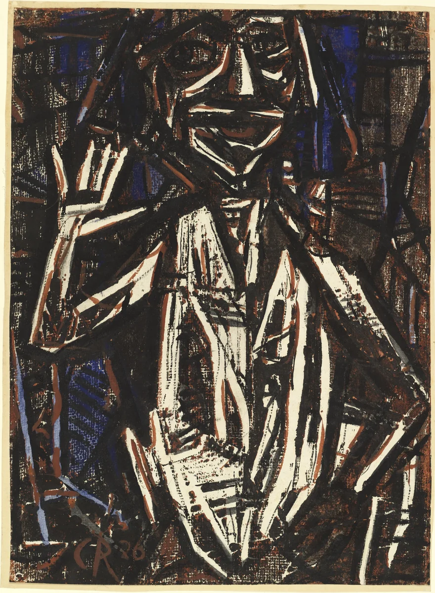 Idol (Torso with Raised Hand) [Götze (Halbfigur mit erhobener Hand)] by Christian Rohlfs, print, 1921