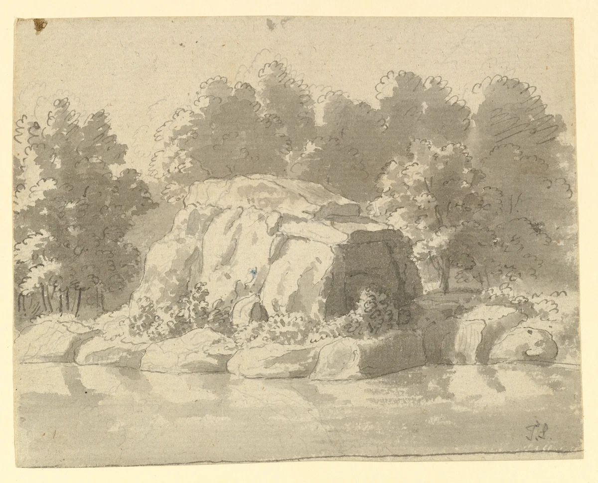 Design for rock-work at Virginia Water, Windsor Great Park (recto); Two Architectural Plans (one partially cut off) (verso) by Thomas Sandby, drawing, 1780-1790