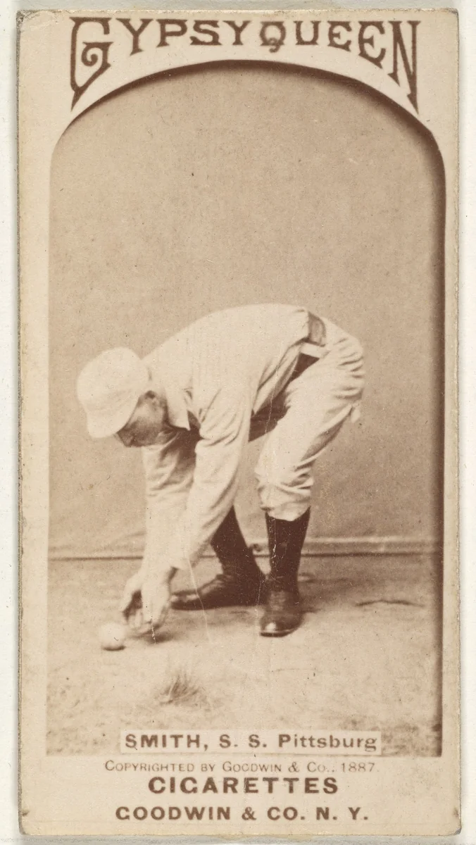 Charles Marv "Pop" Smith, Shortstop, Pittsburgh, from the Old Judge series (N172) for Old Judge and Gypsy Queen Cigarettes by Goodwin & Company, photograph, 1887