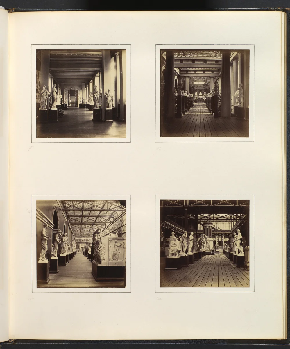 [Views of Greek Sculpture Court including Bust of Minerva] by Philip Henry Delamotte, photograph, 1857-1861