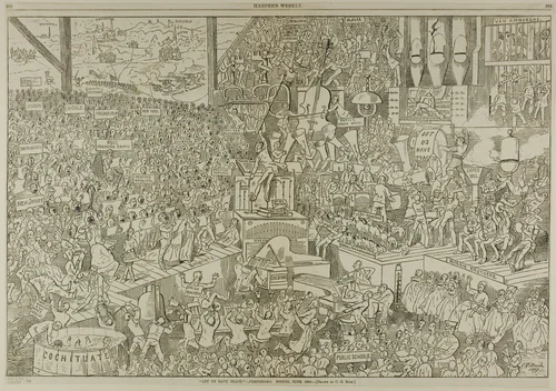 Let Us Have Peace! -Fortissimo, from Harper's Weekly by Charles Green Bush, print, 1869