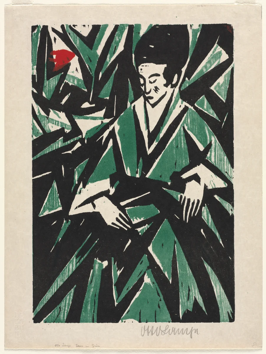 Woman in Green by Otto Lange, print, 1916