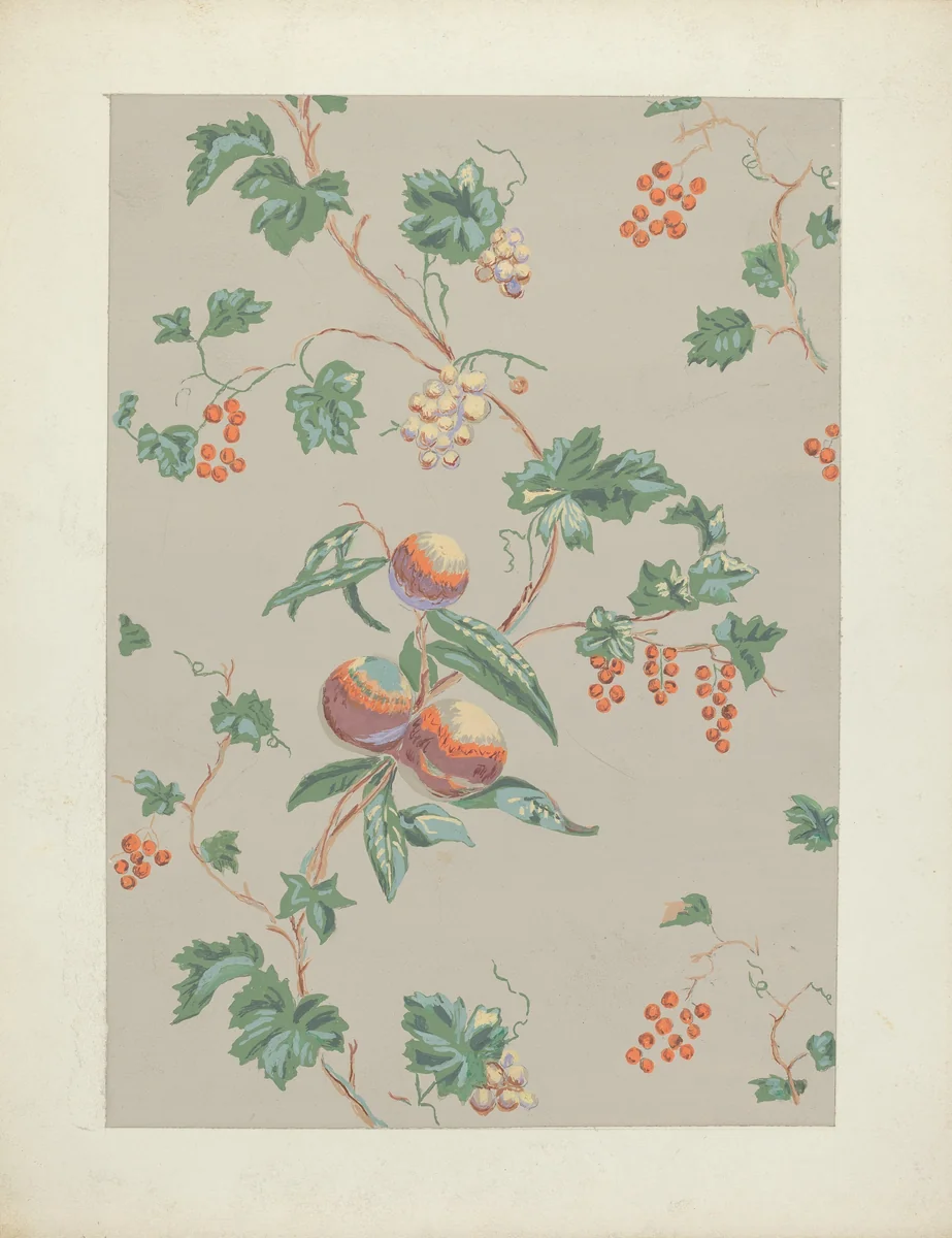 Wallpaper by Margaret Knapp, index of american design, 1935-1942