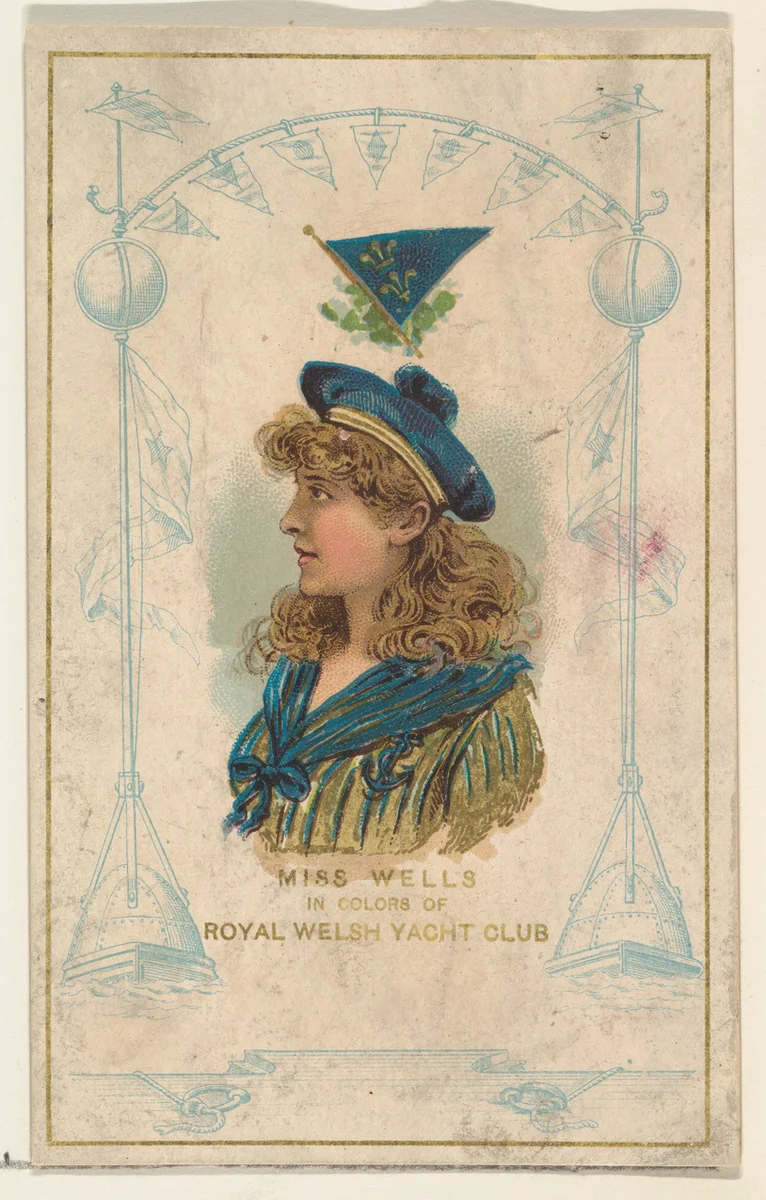 Miss Wells in Colors of Royal Welsh Yacht Club, from the Yacht Colors of the World series (N140) issued by Duke Sons & Co. to promote Honest Long Cut Tobacco by W. Duke, Sons & Co., print, 1890