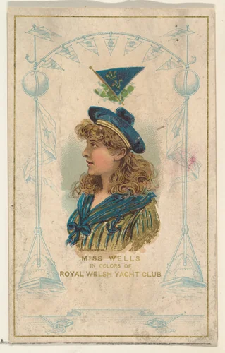 Miss Wells in Colors of Royal Welsh Yacht Club, from the Yacht Colors of the World series (N140) issued by Duke Sons & Co. to promote Honest Long Cut Tobacco by W. Duke, Sons & Co., print, 1890