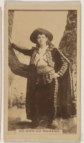 Go-Won-Go Mohawk, from the Actresses series (N245) issued by Kinney Brothers to promote Sweet Caporal Cigarettes by Kinney Brothers Tobacco Company, photograph, 1890