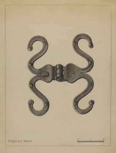 Pa. German Hinge by Mildred Ford, index of american design, 1936