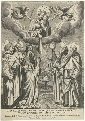 Onze Lieve Vrouw van de berg Karmel by Unknown, print, 1593-1633