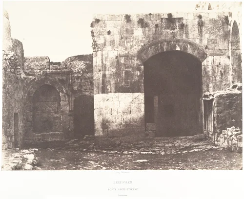 Jérusalem, Porte Saint-Étienne, Intérieur by Auguste Salzmann, photograph, 1854-1859