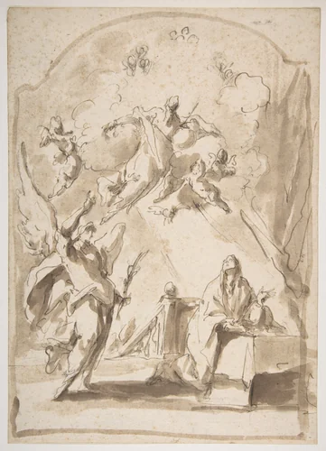 The Annunciation by Giovanni Antonio Pellegrini, drawing, 1675-1741