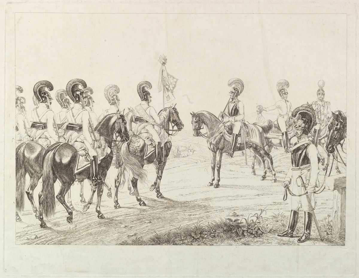 Austrian Cuirassiers by Johann Christoph Erhard, print, 1810-1822
