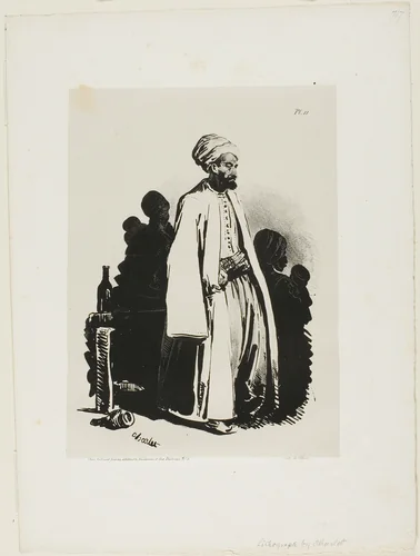 Standing Turk, plate eleven from Ink Sketches by Charlet by Nicolas Toussaint Charlet, print, 1828