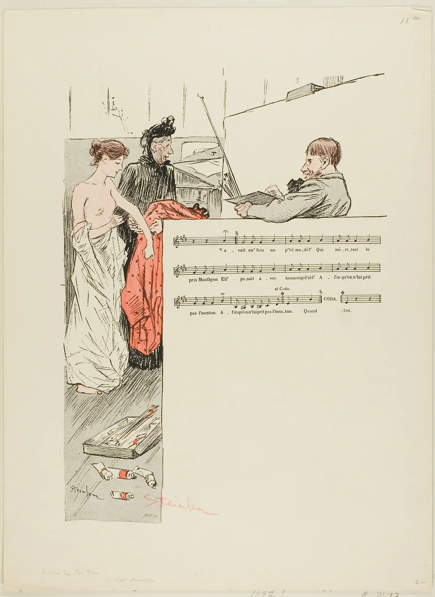 The Little Model by Théophile Alexandre Steinlen, print, 1892-1900