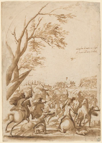 The Battle of Munda by Francesco Allegrini, drawing, 1635-1645