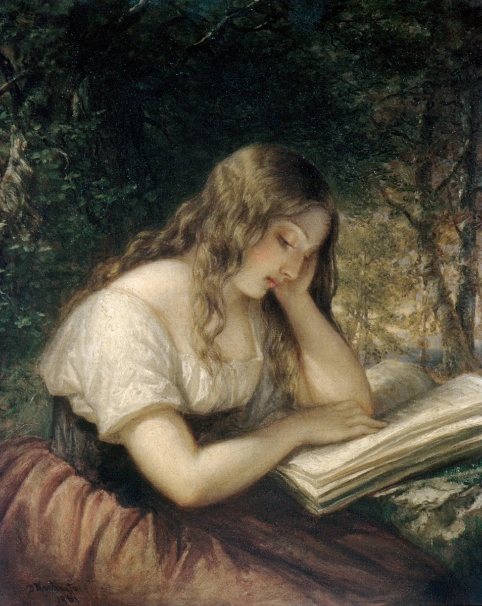 Study in a Wood by Daniel Huntington, artwork, 1861