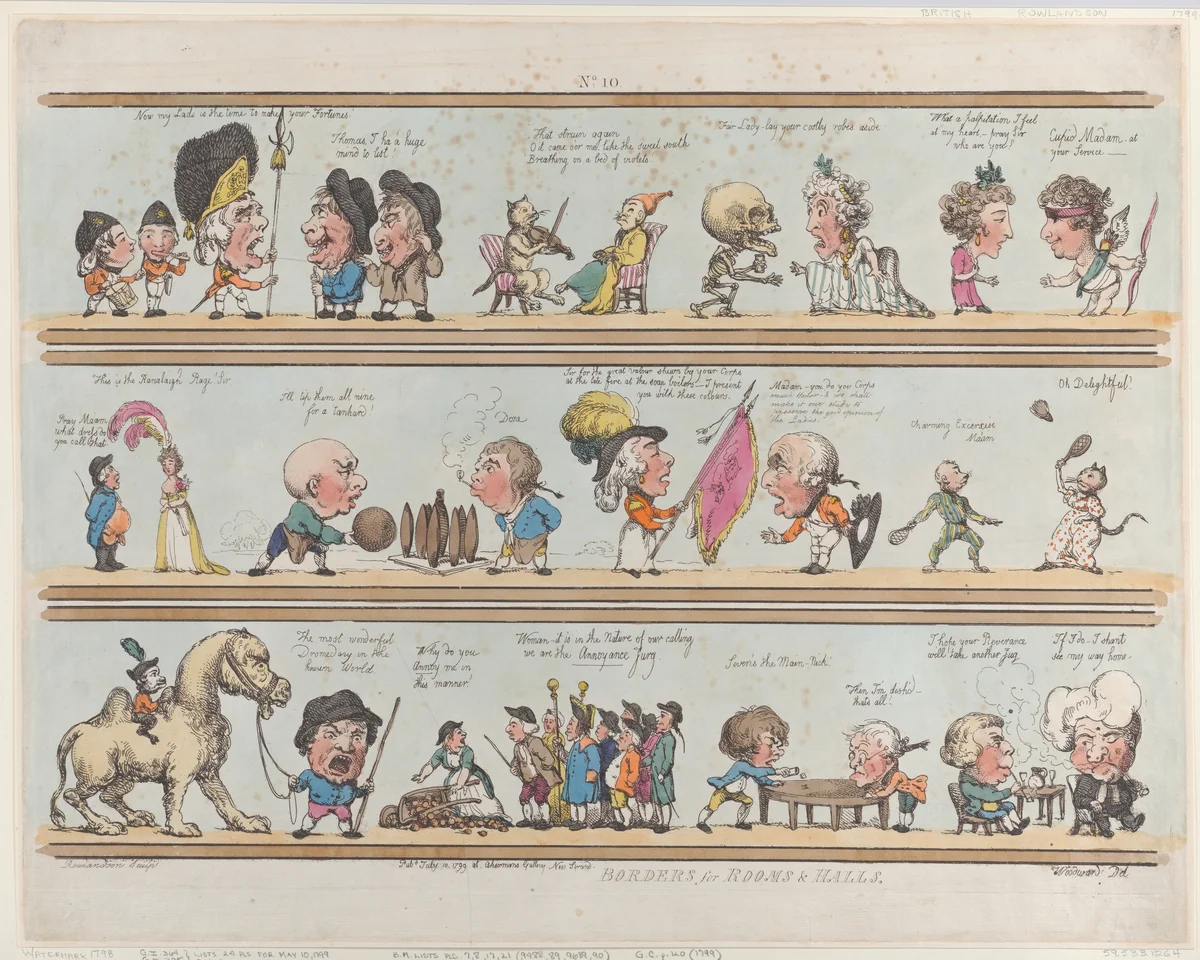 Borders for Rooms & Halls, Plate 10 by Thomas Rowlandson, print, 1799