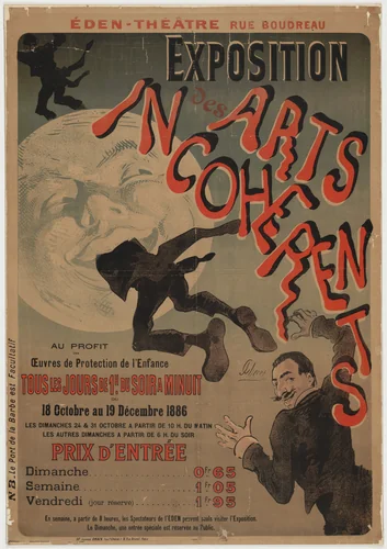 Exposition des Arts Incoherents by Jules Chéret, design, 1886