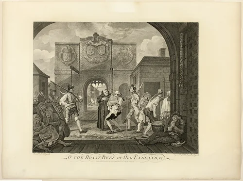 The Roast Beef of Old England by William Hogarth, print, 1748-1749