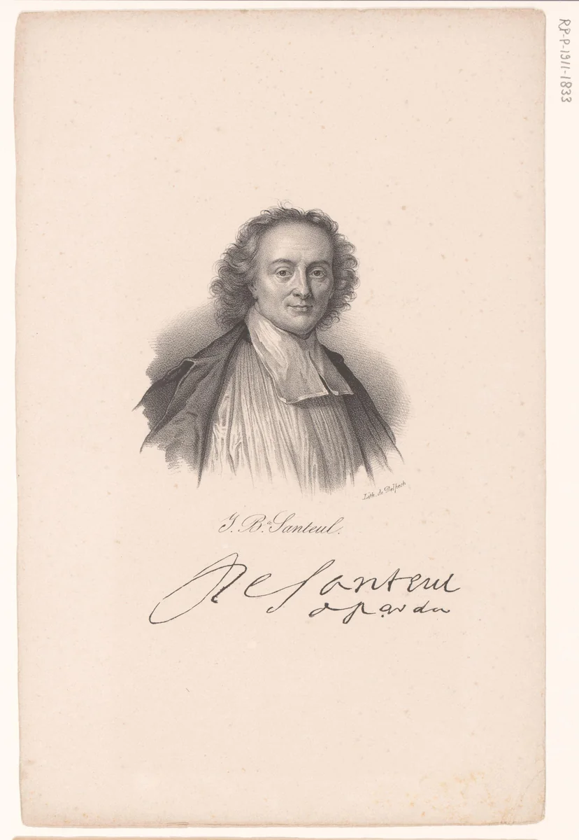 Portret van Jean-Baptiste de Santeul by anonymous, print, 1818-1842