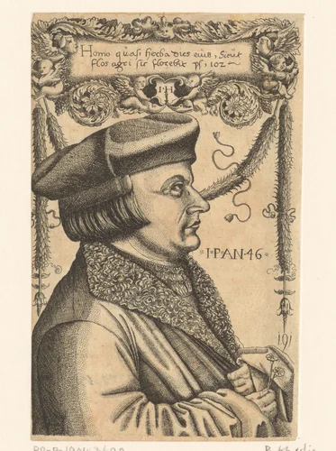 Portret van Johann Pfefferkorn by anonymous, print, 1520-1550